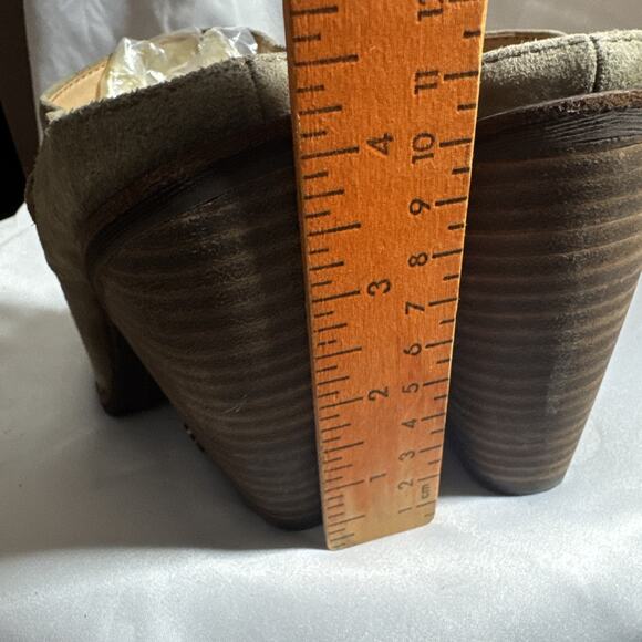 Sam Edelman Alison Desert Olive Stacked Heel Slip On Leather Mules Size 8 NWOT - Picture 9 of 9
